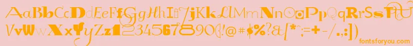 GlukMixer-Schriftart – Orangefarbene Schriften auf rosa Hintergrund