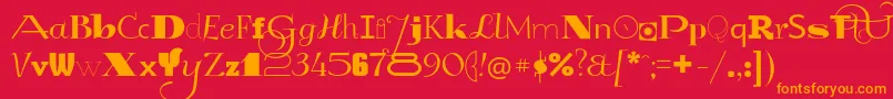 GlukMixer Font – Orange Fonts on Red Background