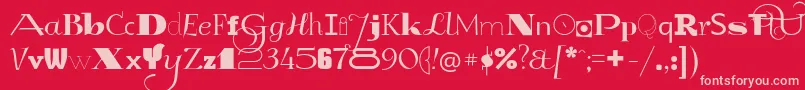 GlukMixer Font – Pink Fonts on Red Background