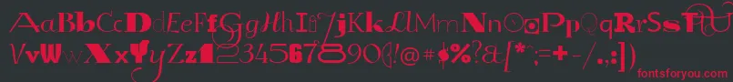 GlukMixer-Schriftart – Rote Schriften auf schwarzem Hintergrund