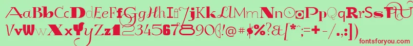 GlukMixer Font – Red Fonts on Green Background