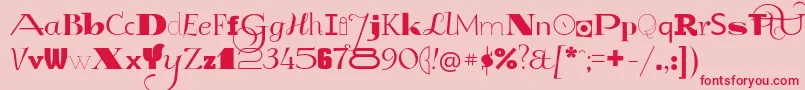 フォントGlukMixer – ピンクの背景に赤い文字