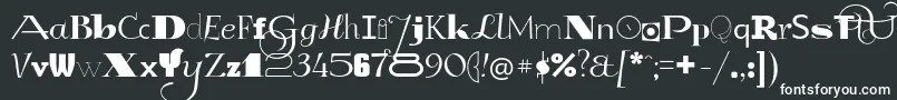 フォントGlukMixer – 黒い背景に白い文字