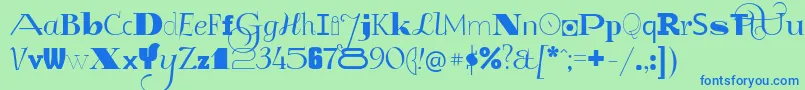 GlukMixer Font – Blue Fonts on Green Background