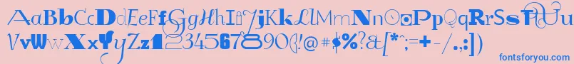 GlukMixer Font – Blue Fonts on Pink Background