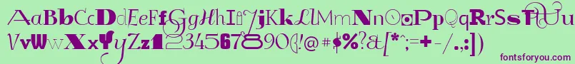 GlukMixer Font – Purple Fonts on Green Background