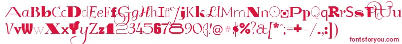 GlukMixer Font – Red Fonts on White Background