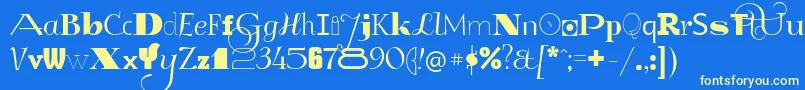 GlukMixer Font – Yellow Fonts on Blue Background