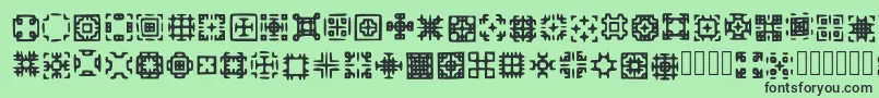 フォントGlypha Regular – 緑の背景に黒い文字