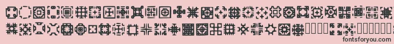 Glypha Regular-fontti – mustat fontit vaaleanpunaisella taustalla