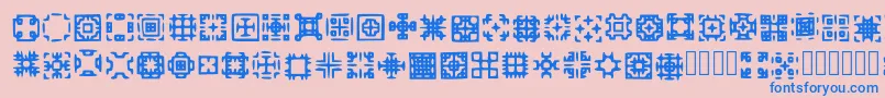 Glypha Regular-fontti – siniset fontit vaaleanpunaisella taustalla