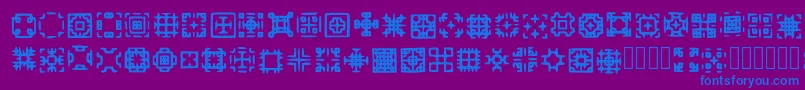 Шрифт Glypha Regular – синие шрифты на фиолетовом фоне