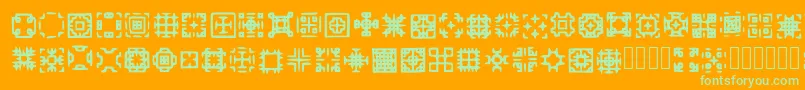 Glypha Regular Font – Green Fonts on Orange Background