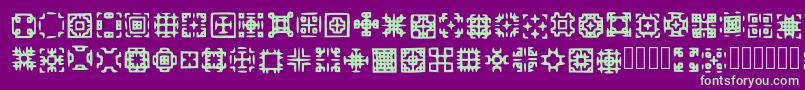 Glypha Regular-fontti – vihreät fontit violetilla taustalla