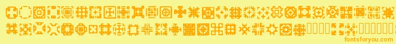 Glypha Regular-Schriftart – Orangefarbene Schriften auf gelbem Hintergrund