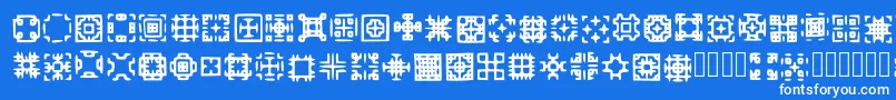 Glypha Regular-Schriftart – Weiße Schriften auf blauem Hintergrund