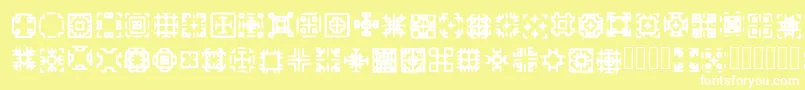 Glypha Regular-fontti – valkoiset fontit keltaisella taustalla