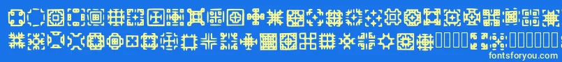 Glypha Regular-Schriftart – Gelbe Schriften auf blauem Hintergrund