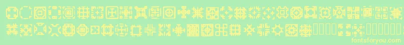 Glypha Regular-fontti – keltaiset fontit vihreällä taustalla