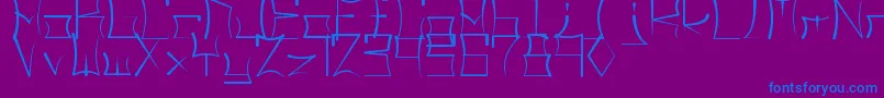 Fonte Glyphic – fontes azuis em um fundo violeta