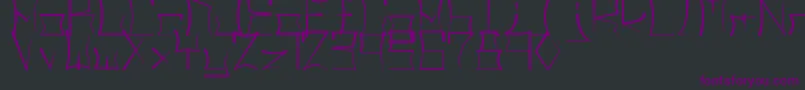Glyphic-Schriftart – Violette Schriften auf schwarzem Hintergrund