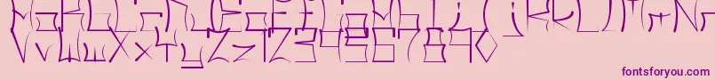 Czcionka Glyphic – fioletowe czcionki na różowym tle