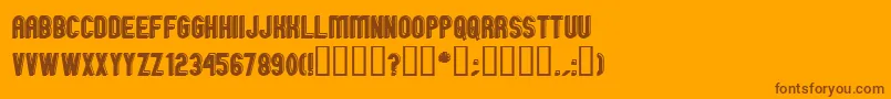 GMEXOO  -Schriftart – Braune Schriften auf orangefarbenem Hintergrund