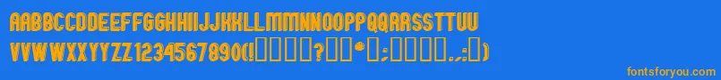 GMEXOO  -Schriftart – Orangefarbene Schriften auf blauem Hintergrund