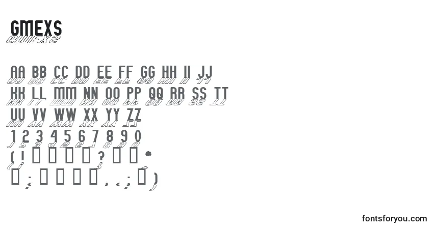 A fonte GMEXS    – alfabeto, números, caracteres especiais