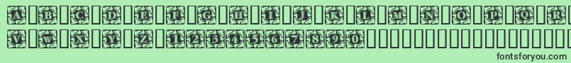 Cornerflair-Schriftart – Schwarze Schriften auf grünem Hintergrund