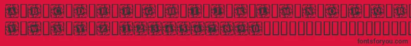 Fonte Cornerflair – fontes pretas em um fundo vermelho