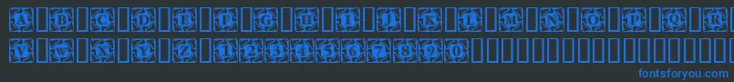Cornerflair-Schriftart – Blaue Schriften auf schwarzem Hintergrund