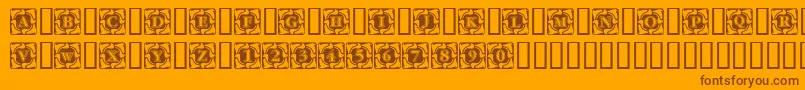 Fonte Cornerflair – fontes marrons em um fundo laranja