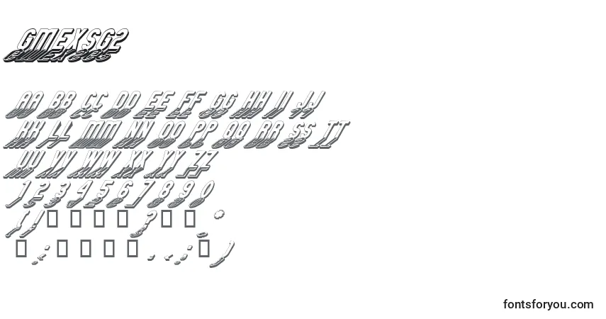 Czcionka GMEXSG2 – alfabet, cyfry, specjalne znaki