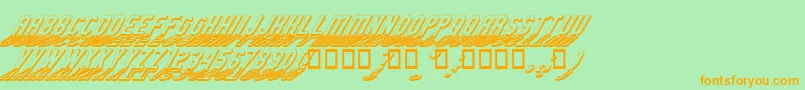 GMEXSG2-Schriftart – Orangefarbene Schriften auf grünem Hintergrund