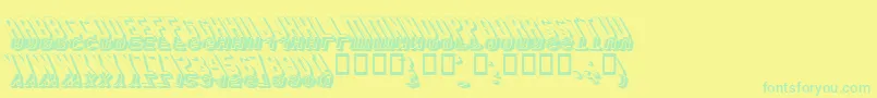 GMEXSG3-Schriftart – Grüne Schriften auf gelbem Hintergrund