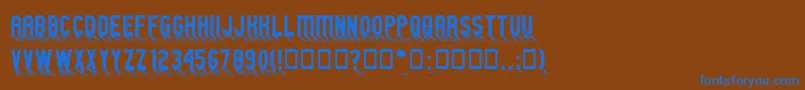 GMEXShad Font – Blue Fonts on Brown Background