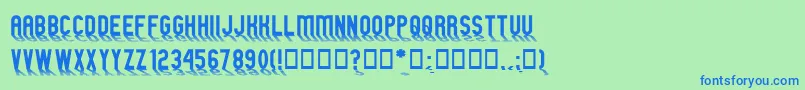 GMEXShad Font – Blue Fonts on Green Background