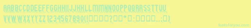 GMEXShad Font – Green Fonts on Yellow Background