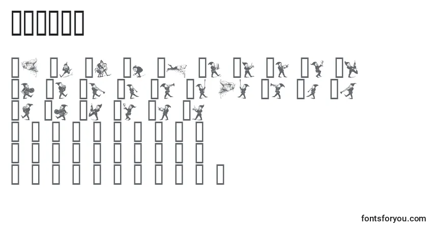 Czcionka GNOMES   (128074) – alfabet, cyfry, specjalne znaki