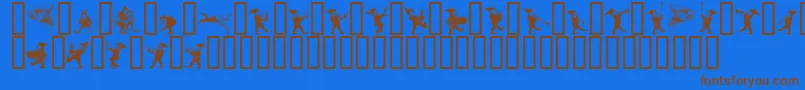 GNOMES   Font – Brown Fonts on Blue Background