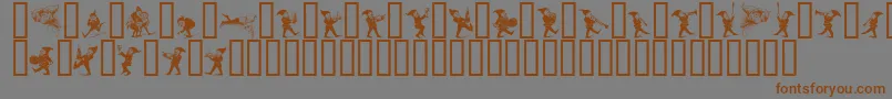フォントGNOMES   – 茶色の文字が灰色の背景にあります。