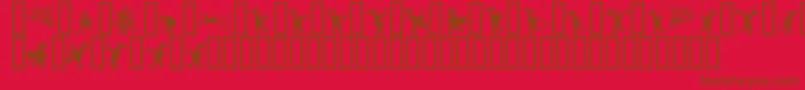 GNOMES   Font – Brown Fonts on Red Background