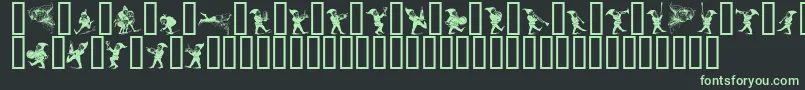 Fonte GNOMES   – fontes verdes em um fundo preto