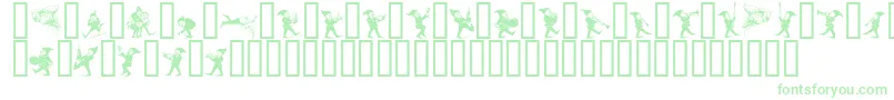 GNOMES  -Schriftart – Grüne Schriften auf weißem Hintergrund