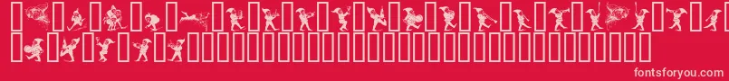GNOMES   Font – Pink Fonts on Red Background