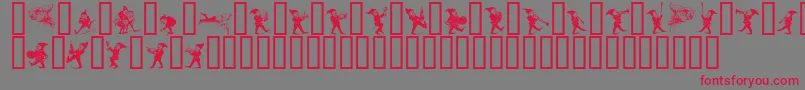 GNOMES   Font – Red Fonts on Gray Background