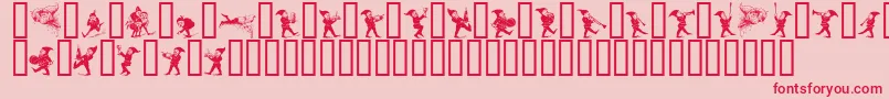 フォントGNOMES   – ピンクの背景に赤い文字