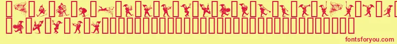 GNOMES   Font – Red Fonts on Yellow Background