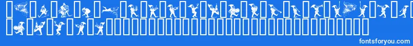 fuente GNOMES   – Fuentes Blancas Sobre Fondo Azul